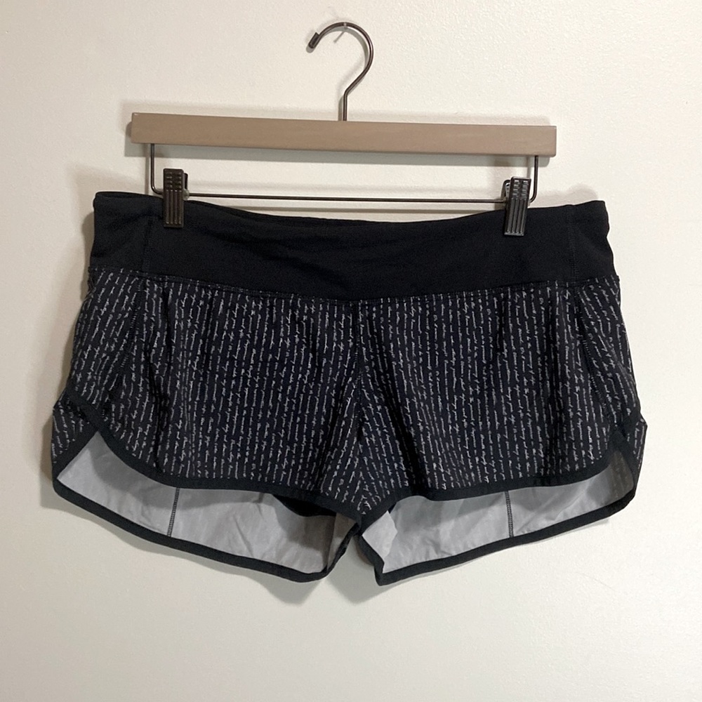 Lululemon Speed-Up Shorts w/ Writing size10